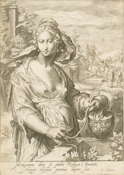 Rebekka am Brunnen von Jan Pietersz. Saenredam